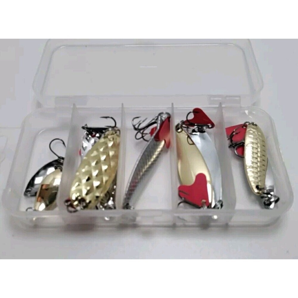 A 10 Piece Silver And Gold Spoon Lures For Bass Trout And More - Picture 2 of 7